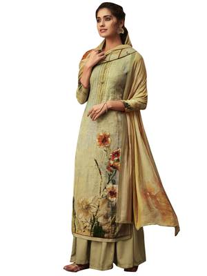 Green digital print pashmina salwar 1