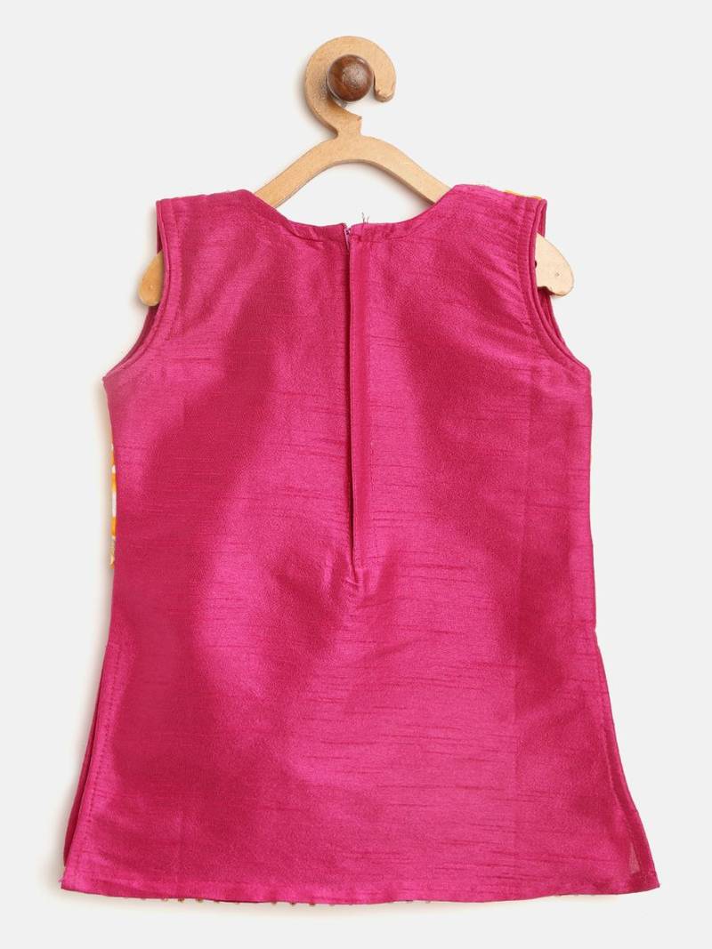 Yellow Attached Jacket Kurti Dhoti For Baby Girls