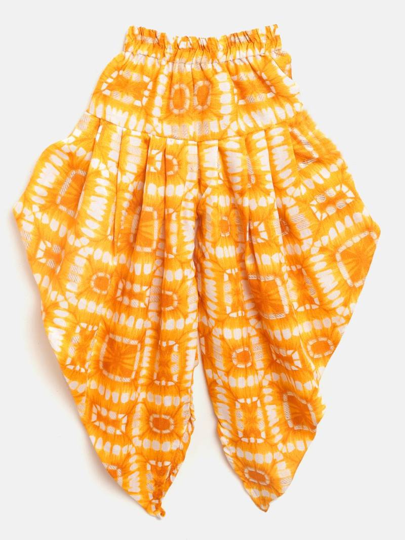 Yellow Attached Jacket Kurti Dhoti For Baby Girls