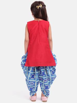Blue Attached Jacket Kurti Dhoti For Baby Girls 4