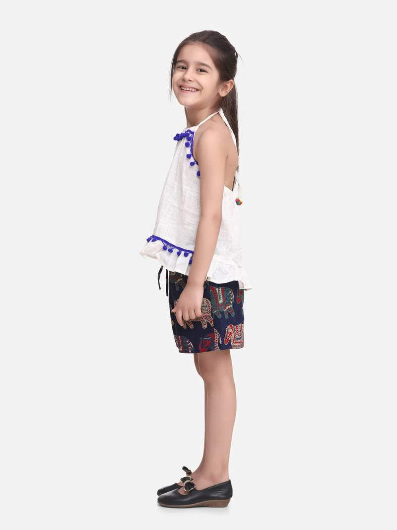GRite Pure Cotton Top With Printed Shorts