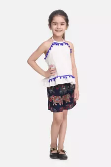 GRite Pure Cotton Top With Printed Shorts