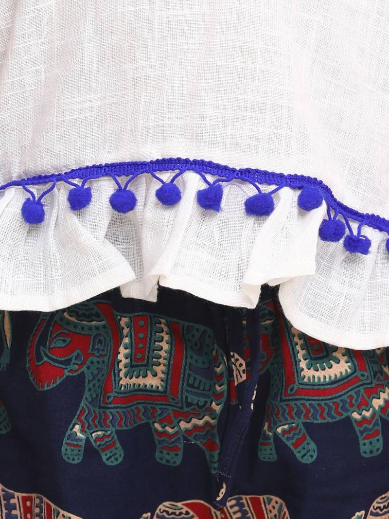 GRite Pure Cotton Top With Printed Shorts