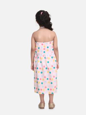 Light Pink Halter Neck  Collar Frock For baby girls 3