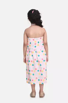Light Pink Halter Neck  Collar Frock For baby girls