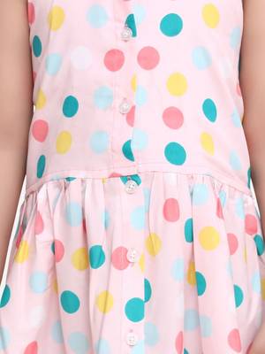Light Pink Halter Neck  Collar Frock For baby girls 4