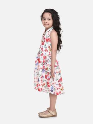 White Halter Neck  Collar Frock For baby girls 1