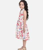 White Halter Neck  Collar Frock For baby girls