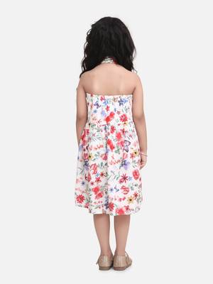 White Halter Neck  Collar Frock For baby girls 2