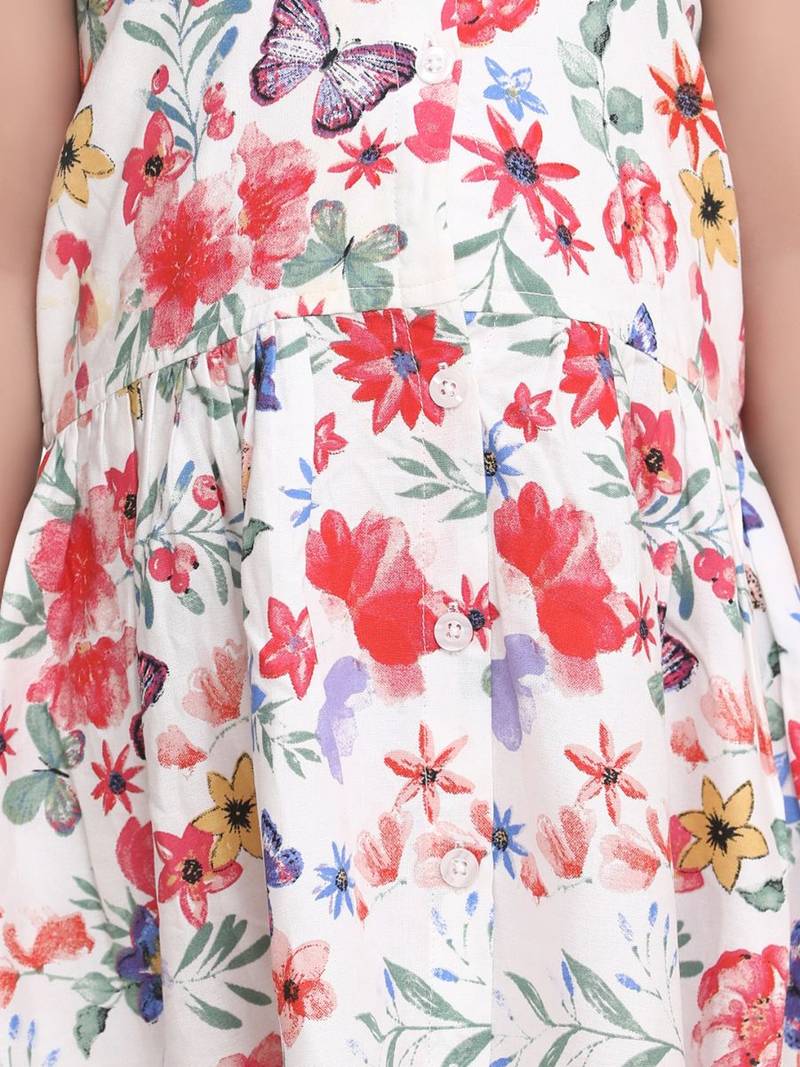 White Halter Neck  Collar Frock For baby girls