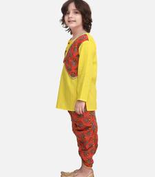 Coral Block Print Jaipuri Cotton Dhoti Kurta