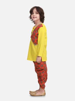 Coral Block Print Jaipuri Cotton Dhoti Kurta 2