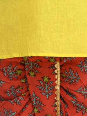 Coral Block Print Jaipuri Cotton Dhoti Kurta 4