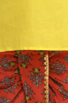 Coral Block Print Jaipuri Cotton Dhoti Kurta