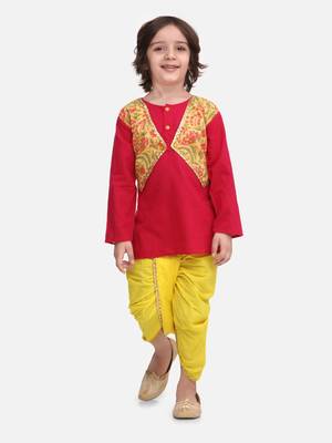Pink Block Print Jaipuri Cotton Dhoti Kurta 1
