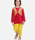 Pink Block Print Jaipuri Cotton Dhoti Kurta