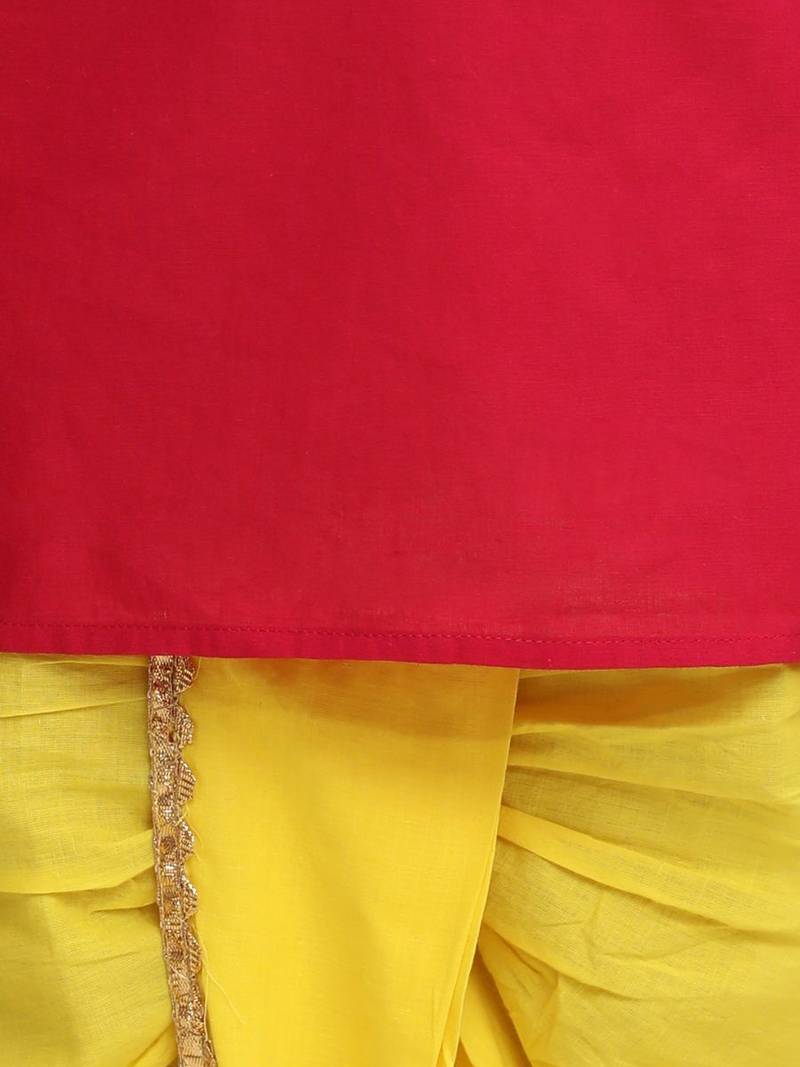 Pink Block Print Jaipuri Cotton Dhoti Kurta