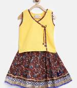 Maroon Sanganeri Print Cambric cotton Skirt Top