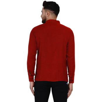Maroon plain rayon men-kurtas 4
