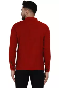 Maroon plain rayon men-kurtas