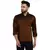 Brown plain rayon men-kurtas