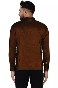 Brown plain rayon men-kurtas