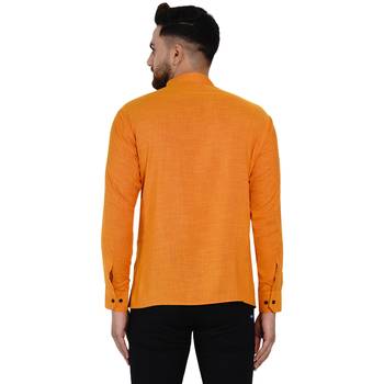 Orange plain rayon men-kurtas 4