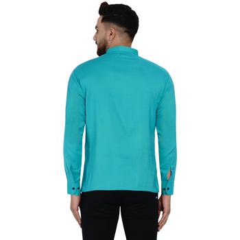 Green plain rayon men-kurtas 4