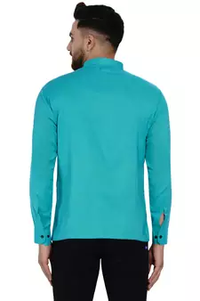 Green plain rayon men-kurtas