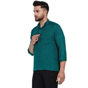 Green plain rayon men-kurtas 2