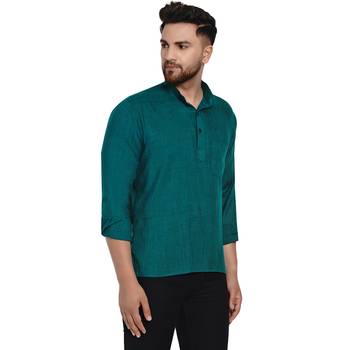 Green plain rayon men-kurtas 3