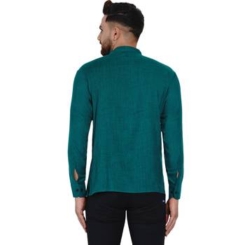 Green plain rayon men-kurtas 4