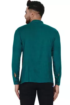 Green plain rayon men-kurtas