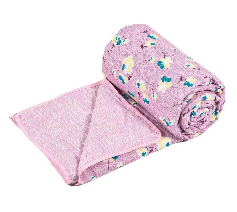 Pink Be Wangle Floral Printed Reversible Single Bed Dohar AC Blanket