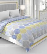 Blue Be Wangle Leaves Printed Reversible Single Bed Dohar AC Blanket