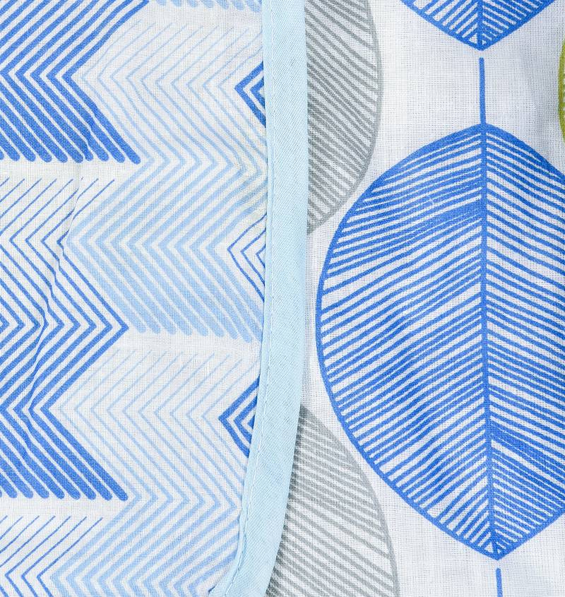 Blue Be Wangle Leaves Printed Reversible Single Bed Dohar AC Blanket