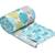 Cyan Blue Be Wangle Leaves Printed Reversible Double Bed Dohar AC Blanket