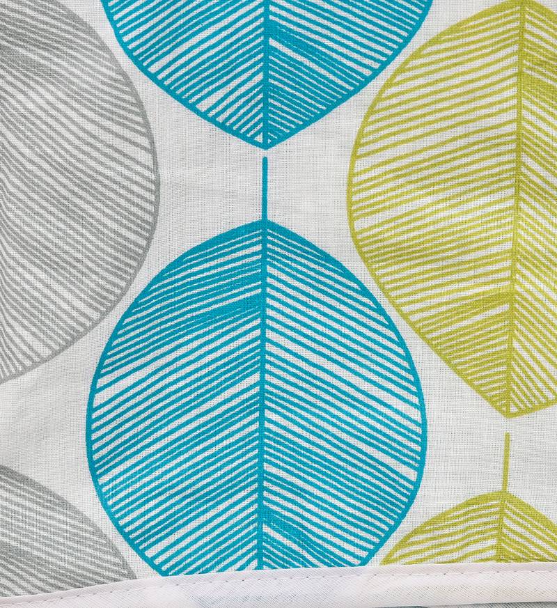 Cyan Blue Be Wangle Leaves Printed Reversible Single Bed Dohar AC Blanket