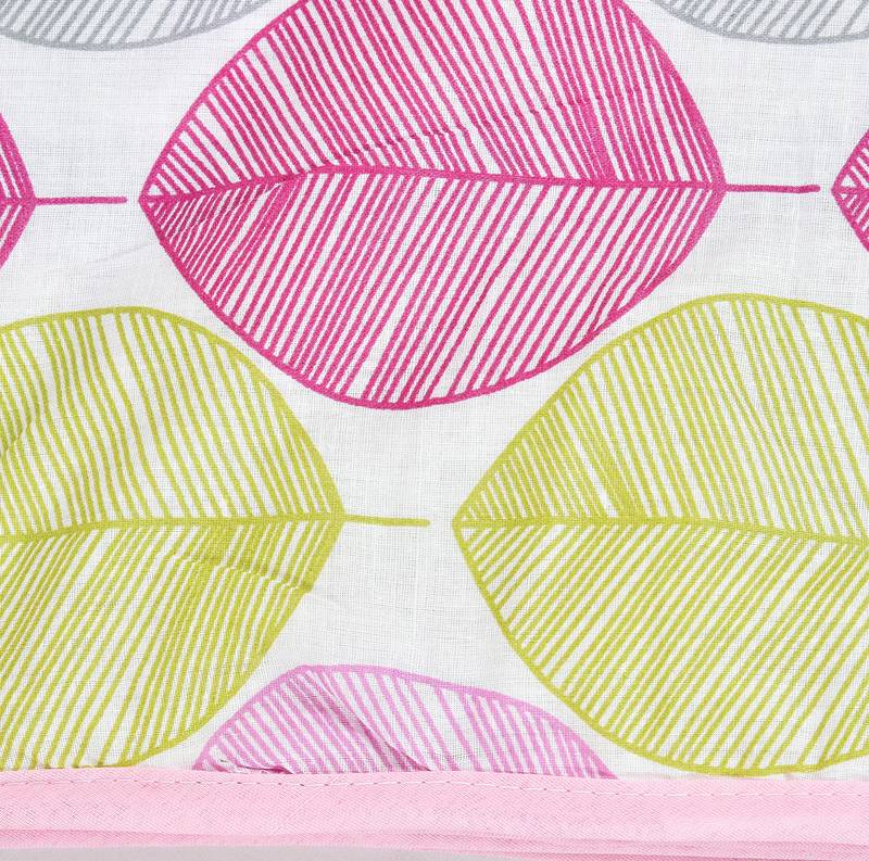 Pink Be Wangle Leaves Printed Reversible Single Bed Dohar AC Blanket