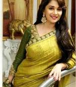 Madhuri Dixit Green Fancy Designer saree with blouse