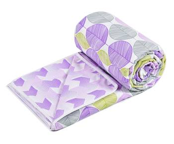 Purple Be Wangle Leaves Printed Reversible Double Bed Dohar AC Blanket 3
