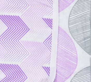 Purple Be Wangle Leaves Printed Reversible Double Bed Dohar AC Blanket 4