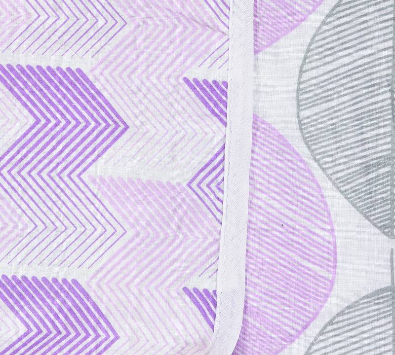 Purple Be Wangle Leaves Printed Reversible Single Bed Dohar AC Blanket