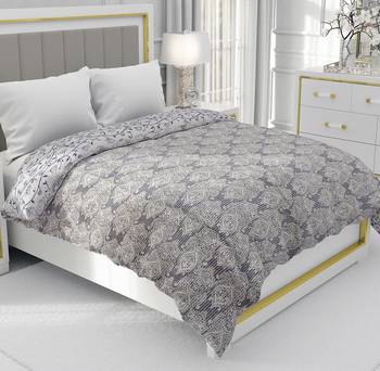 Blue Be Wangle Leaves Printed Reversible Single Bed Dohar AC Blanket 1