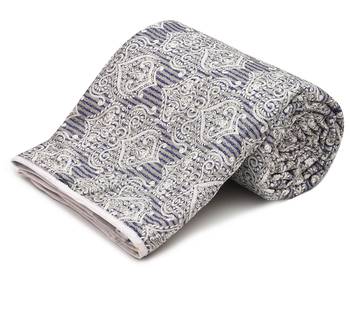 Blue Be Wangle Leaves Printed Reversible Single Bed Dohar AC Blanket 6