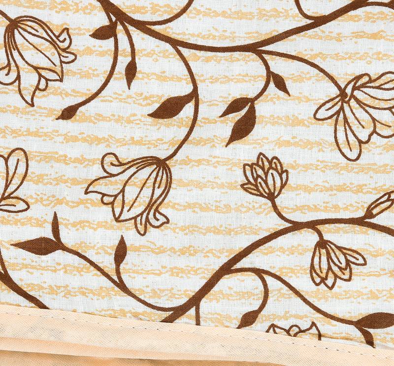 Mustard Be Wangle Leaves Printed Reversible Double Bed Dohar AC Blanket