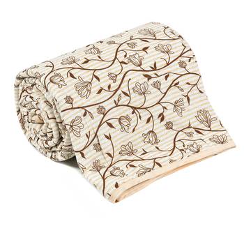 Mustard Be Wangle Leaves Printed Reversible Double Bed Dohar AC Blanket 3
