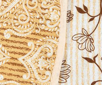 Mustard Be Wangle Leaves Printed Reversible Double Bed Dohar AC Blanket 6