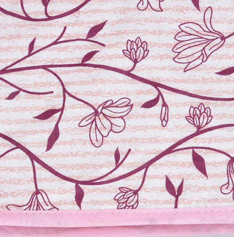 Orange Be Wangle Leaves Printed Reversible Double Bed Dohar AC Blanket