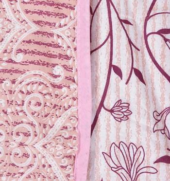 Orange Be Wangle Leaves Printed Reversible Single Bed Dohar AC Blanket 6
